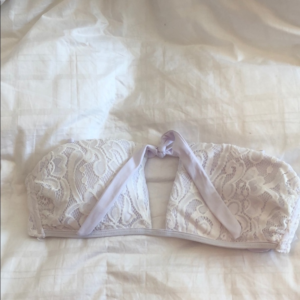 White bandeau bikini top
